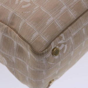 CHANEL New Travel Line Shoulder Bag Nylon Beige CC  yb272