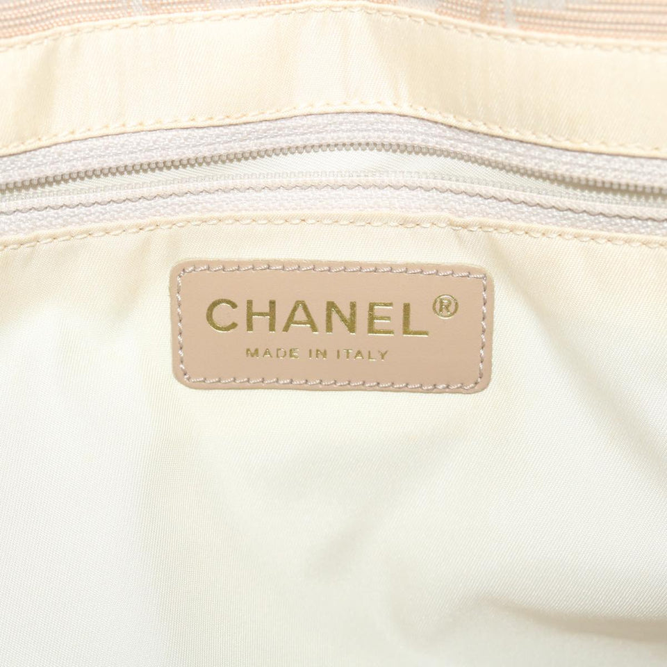 CHANEL New Travel Line Shoulder Bag Nylon Beige CC  yb272