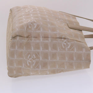 CHANEL New Travel Line Shoulder Bag Nylon Beige CC  yb272