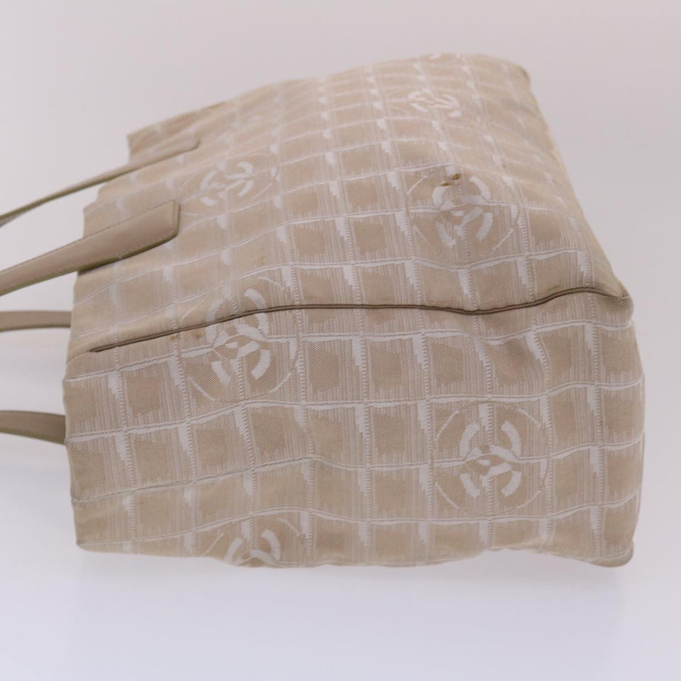 CHANEL New Travel Line Shoulder Bag Nylon Beige CC  yb272