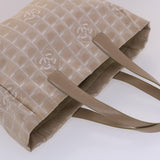 CHANEL New Travel Line Shoulder Bag Nylon Beige CC  yb272