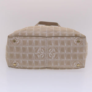CHANEL New Travel Line Shoulder Bag Nylon Beige CC  yb272