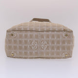 CHANEL New Travel Line Shoulder Bag Nylon Beige CC  yb272