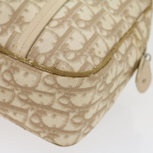 CHRISTIAN DIOR Trotter Canvas Hand Bag PVC Leather Beige  yk4818