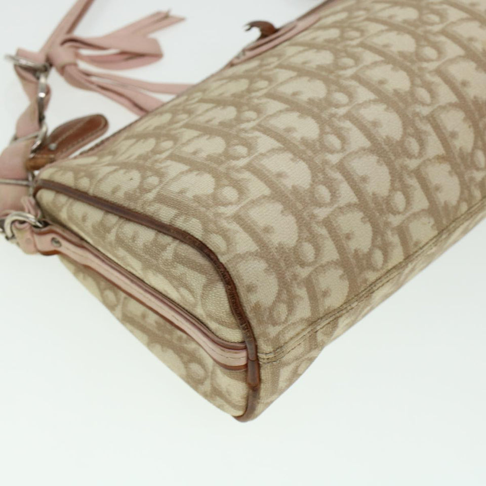 CHRISTIAN DIOR Trotter Canvas Shoulder Bag Beige  yk6960