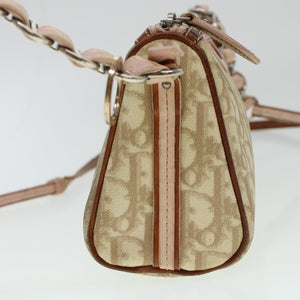 CHRISTIAN DIOR Trotter Canvas Shoulder Bag Beige  yk6960